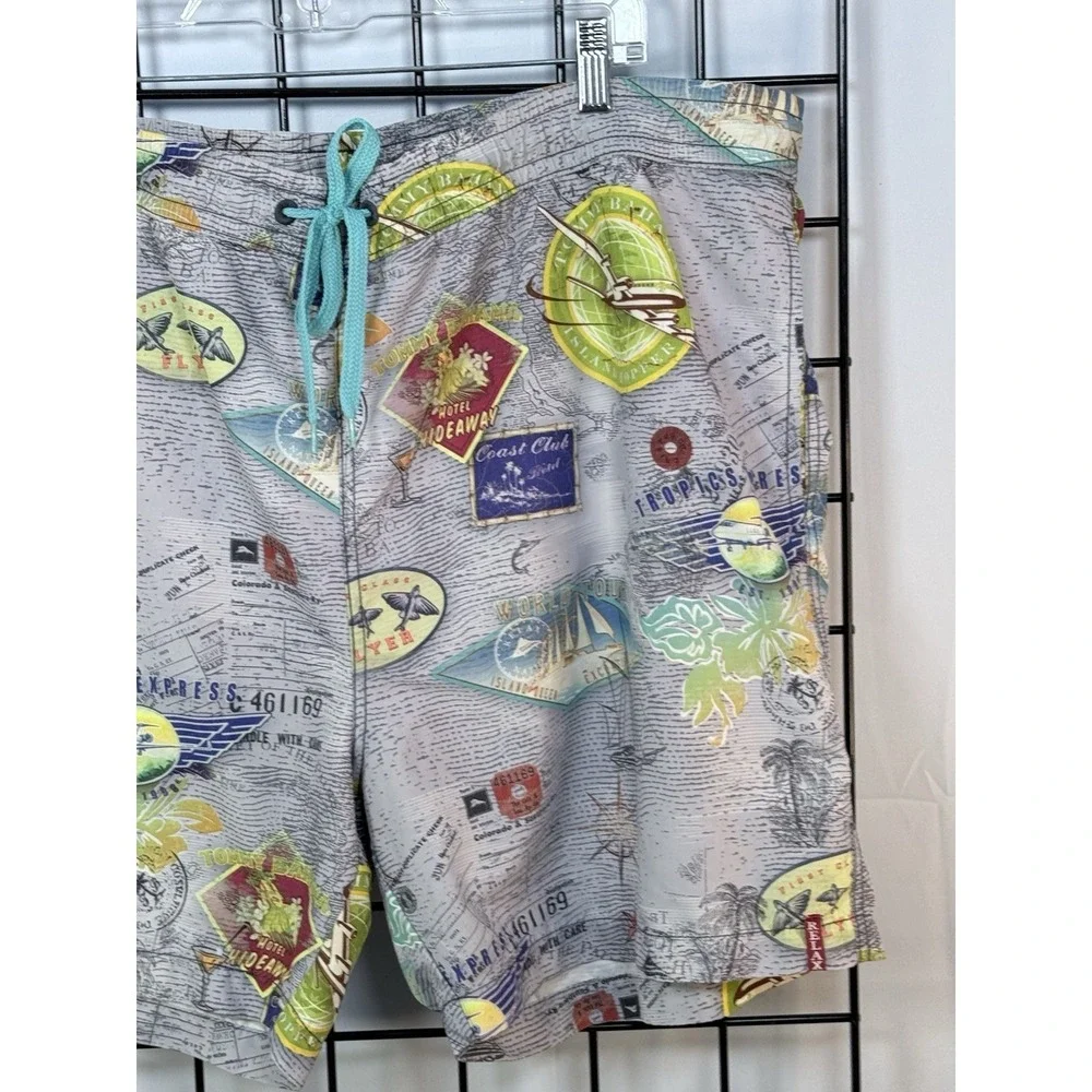 Tommy‎ Bahama Relax Swim Trunks Mens XL Multi Tropical Hawaiian Resortwear Beach